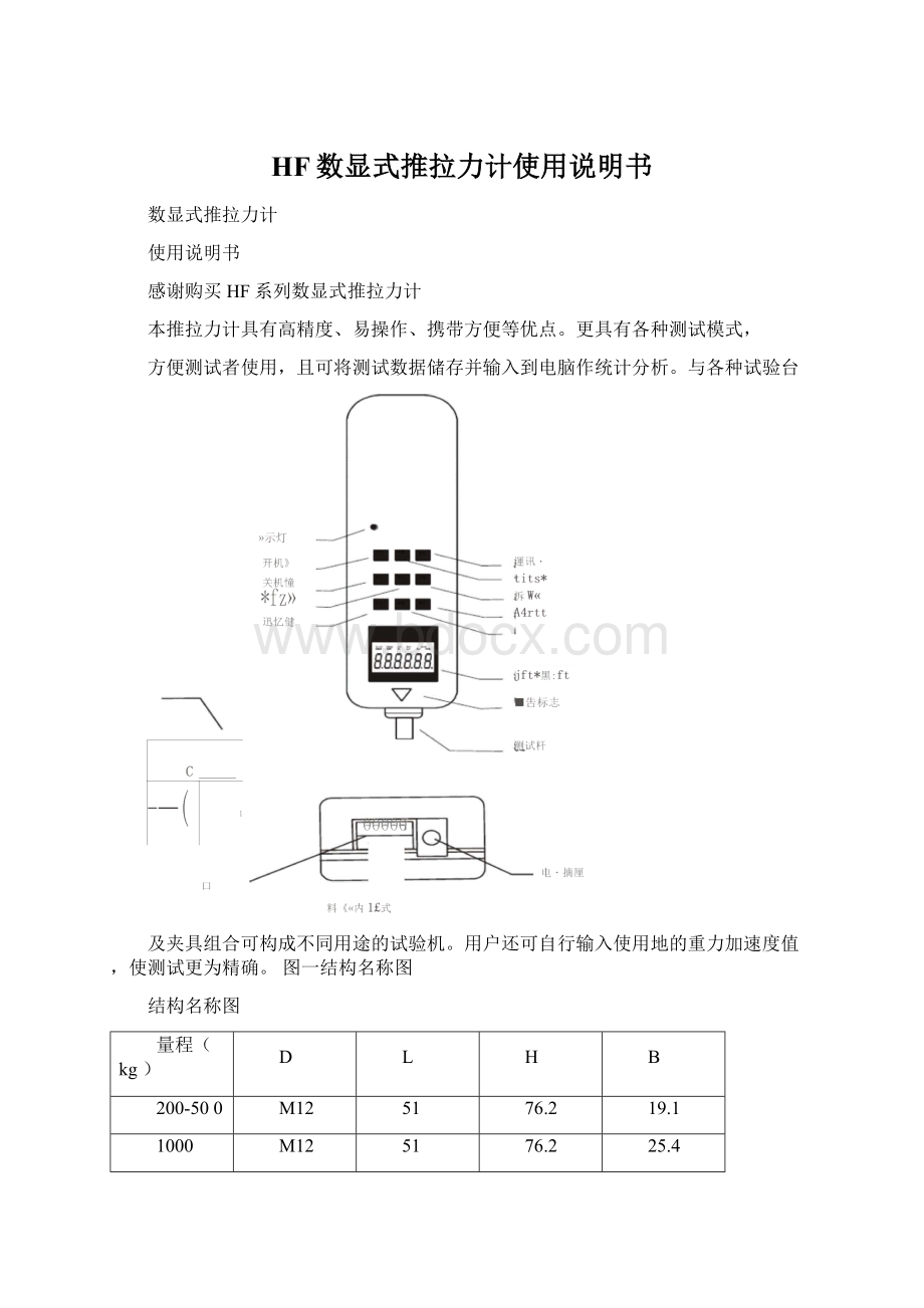 HF数显式推拉力计使用说明书Word文档格式.docx_第1页