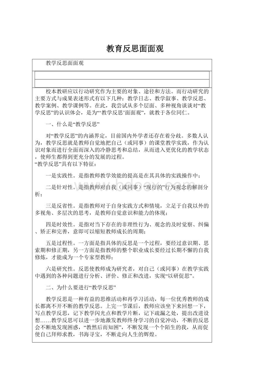 教育反思面面观Word文档格式.docx