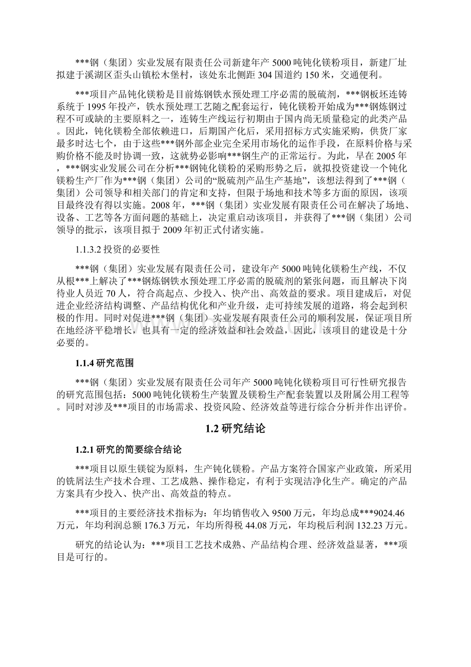 年产5000吨钝化镁粉项目可行性研究报告.docx_第3页