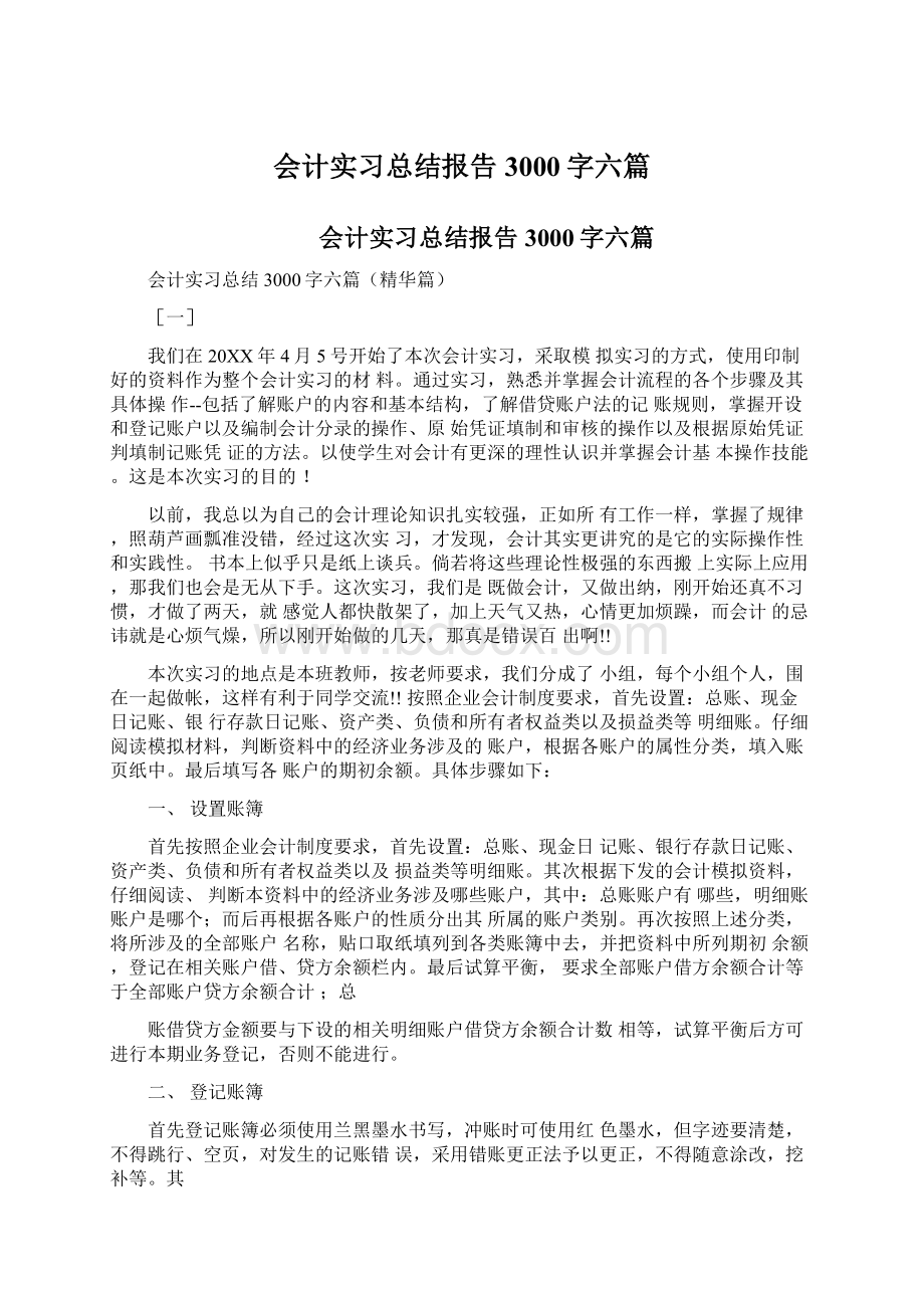 会计实习总结报告3000字六篇.docx