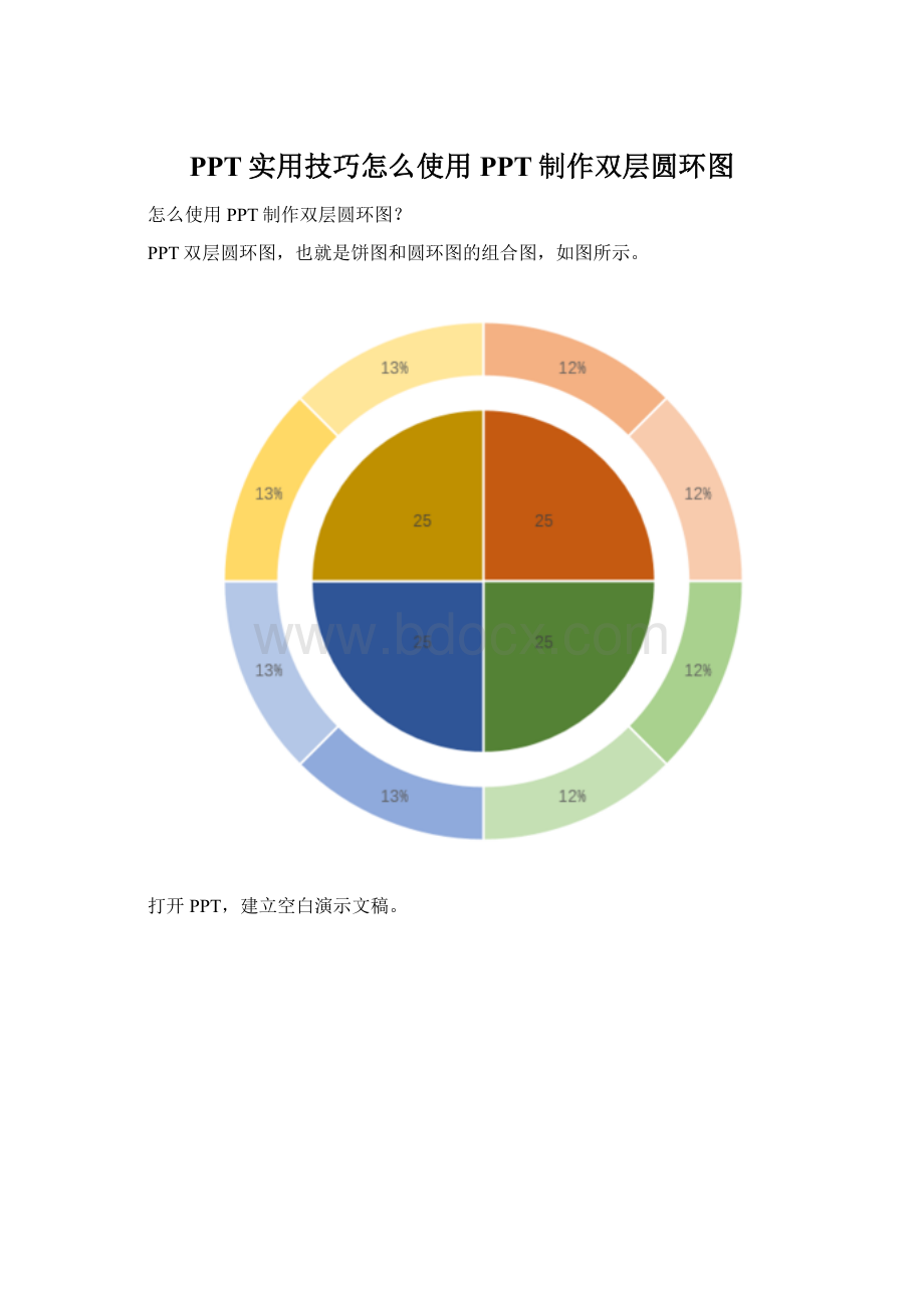 PPT实用技巧怎么使用PPT制作双层圆环图Word文件下载.docx