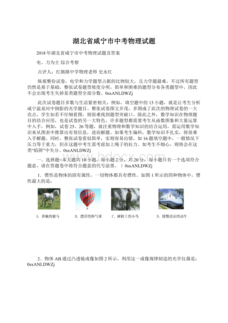 湖北省咸宁市中考物理试题.docx