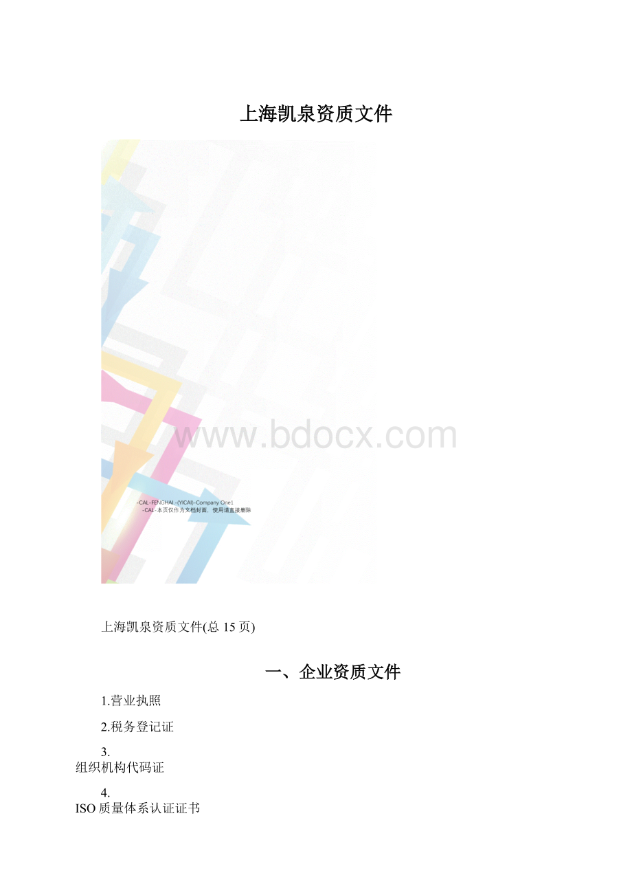 上海凯泉资质文件Word格式.docx