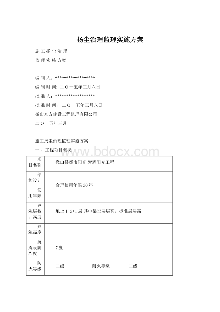 扬尘治理监理实施方案Word格式文档下载.docx