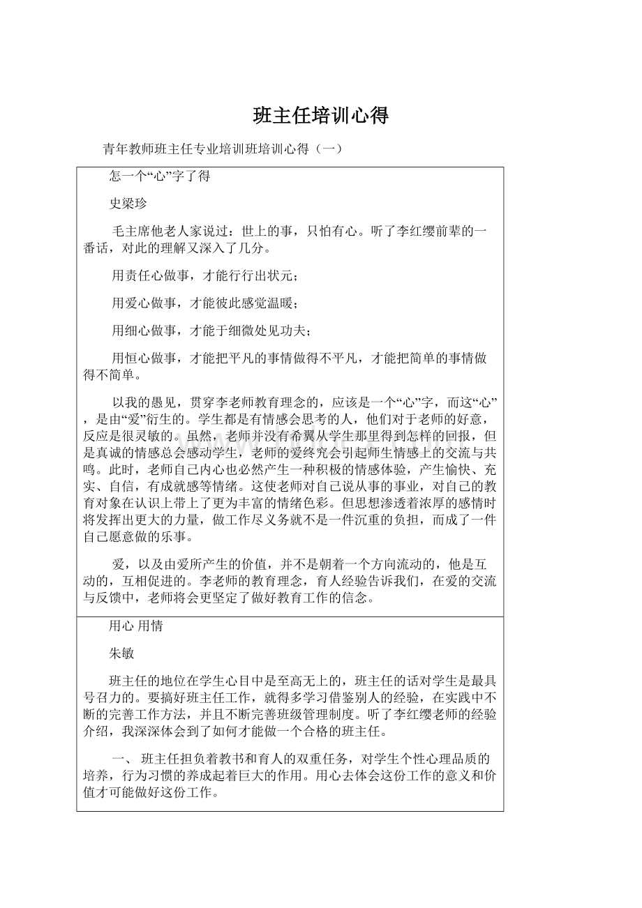 班主任培训心得.docx_第1页