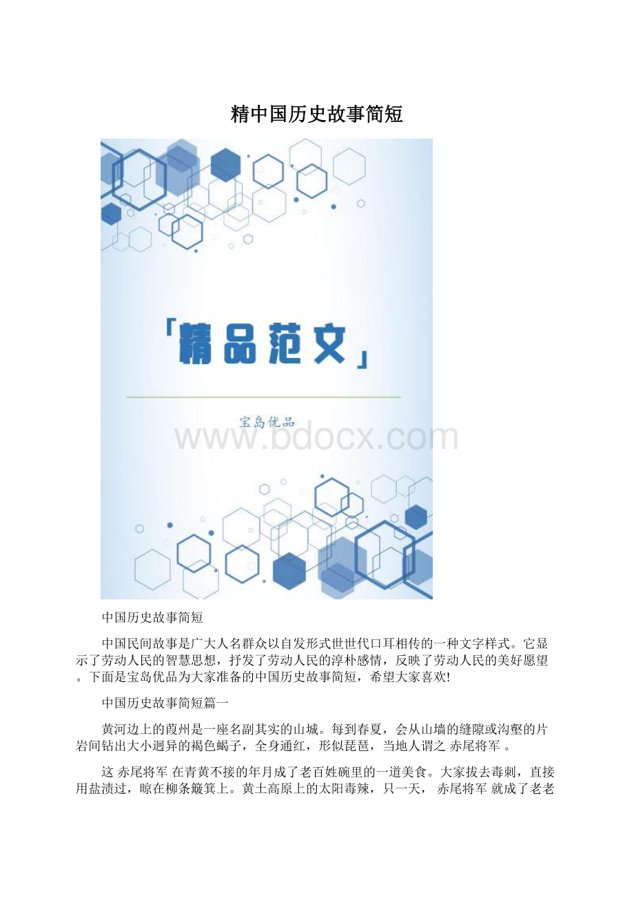 精中国历史故事简短.docx