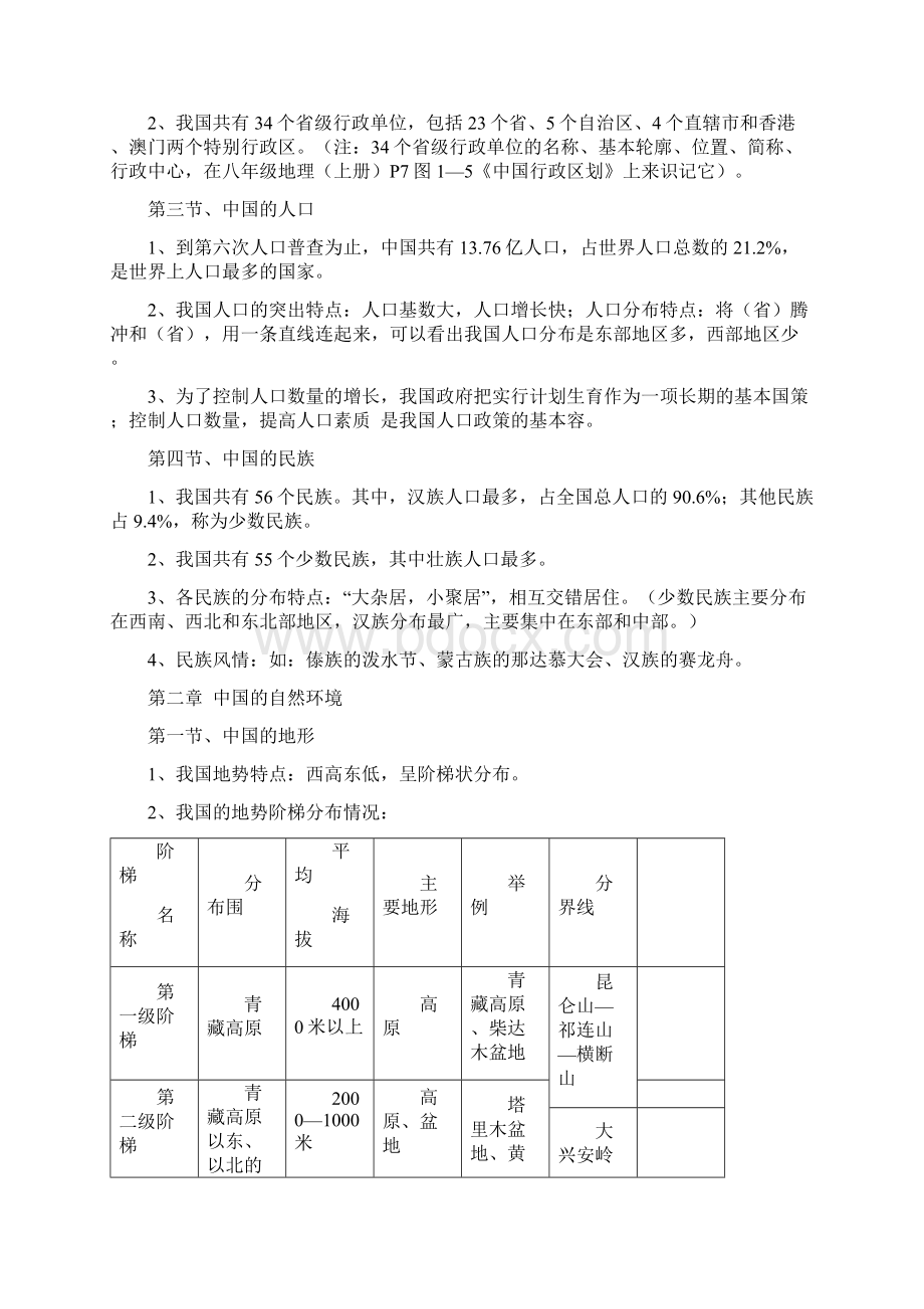 初二地理会考总复习知识要点湘教版.docx_第2页