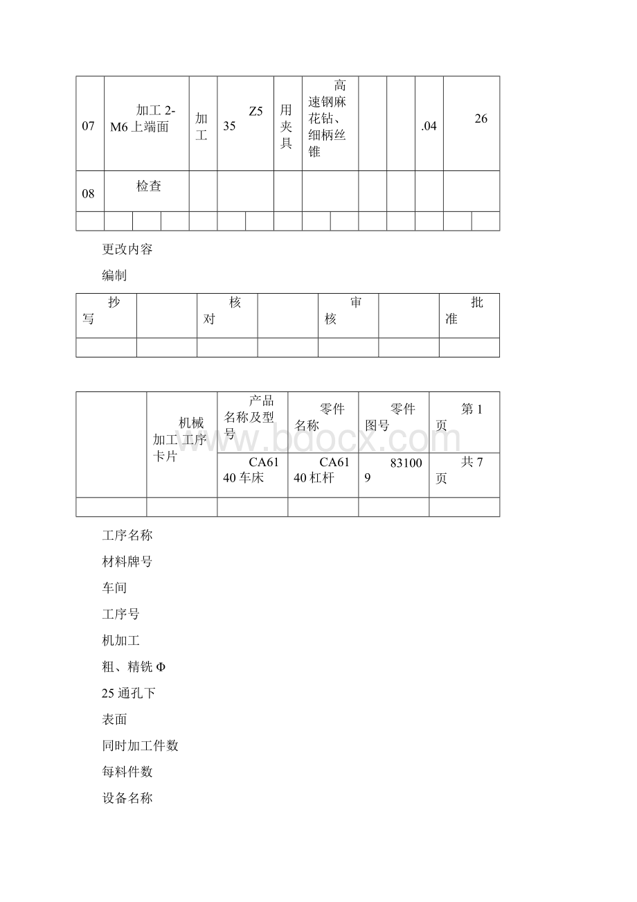 CA6140车床杠杆831009工艺设计说明书完全版附毛坯图工序卡片Word格式.docx_第3页