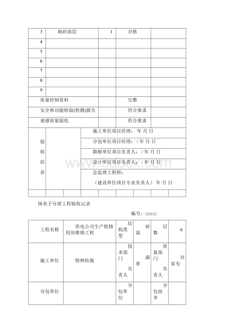 装饰装修分部工程验收记录文本Word文件下载.docx_第3页