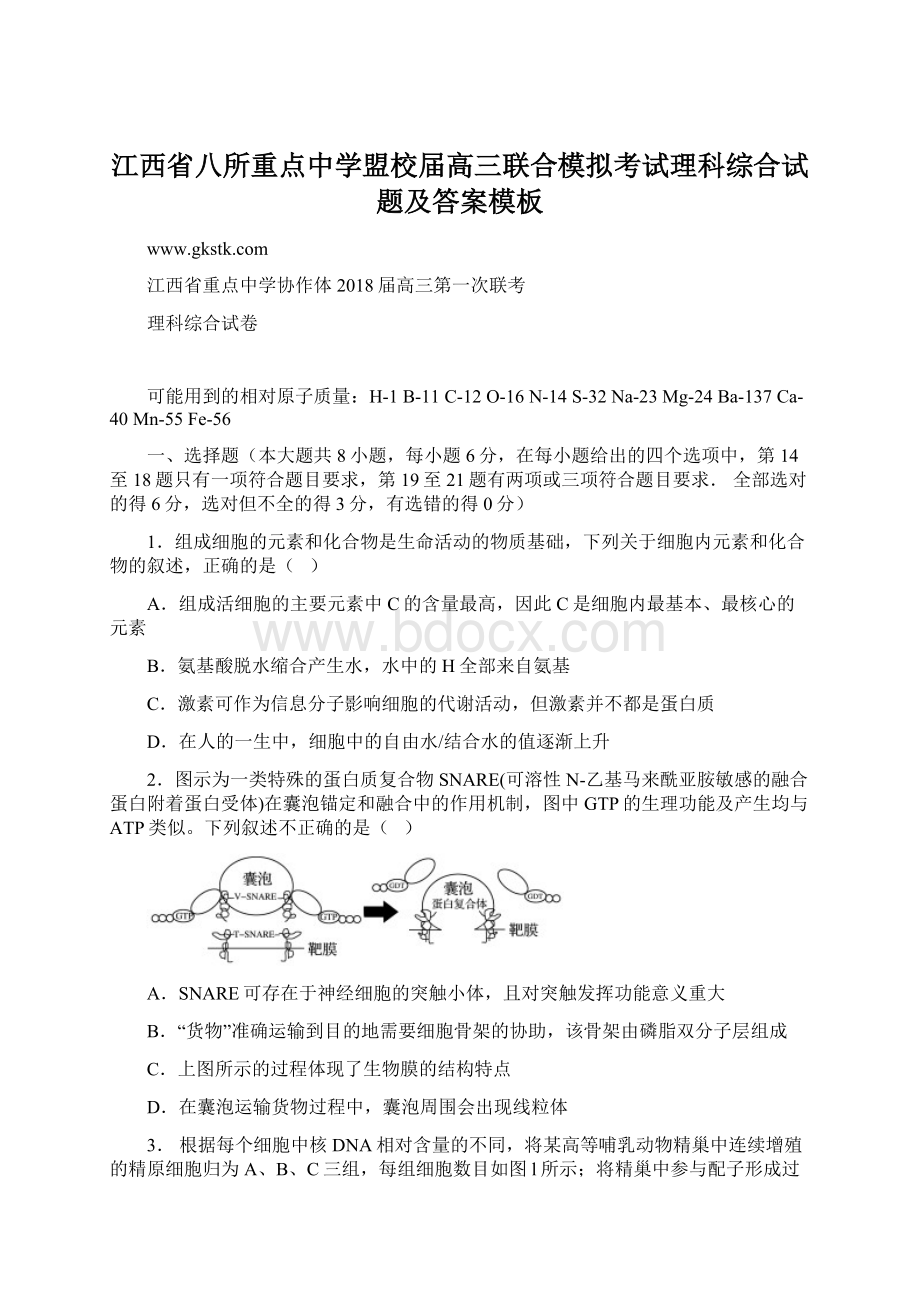 江西省八所重点中学盟校届高三联合模拟考试理科综合试题及答案模板.docx