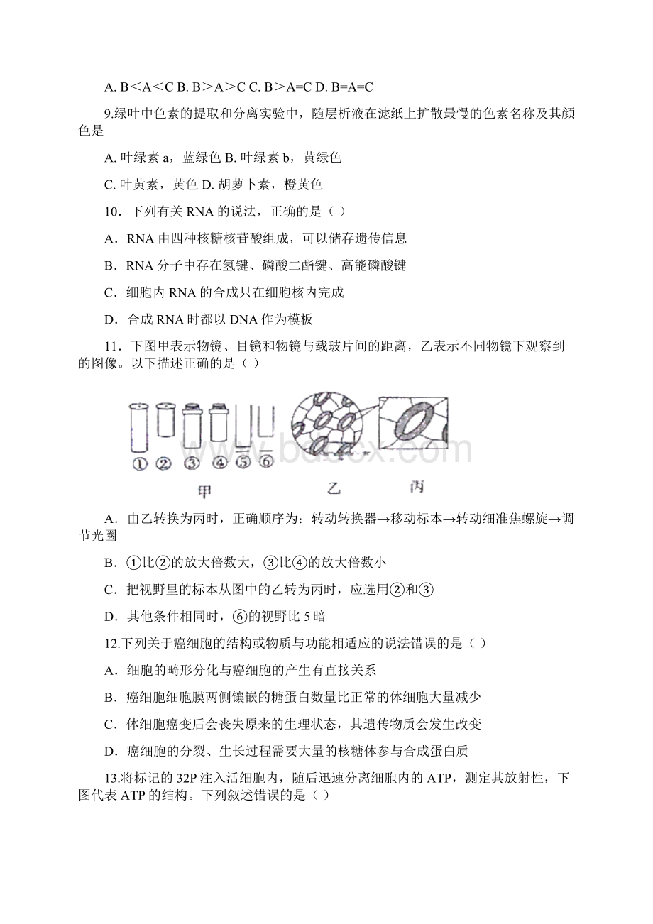 安徽太和第一中学高二下学期教学衔接调研考试生物试题飞越班含答案.docx_第3页