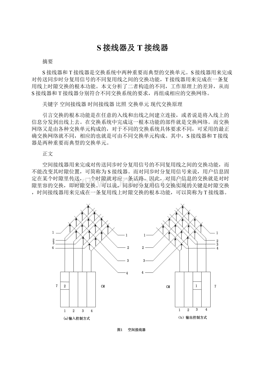 S接线器及T接线器Word下载.docx