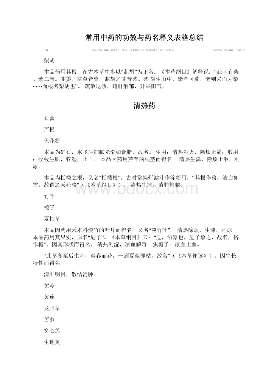 常用中药的功效与药名释义表格总结.docx_第3页