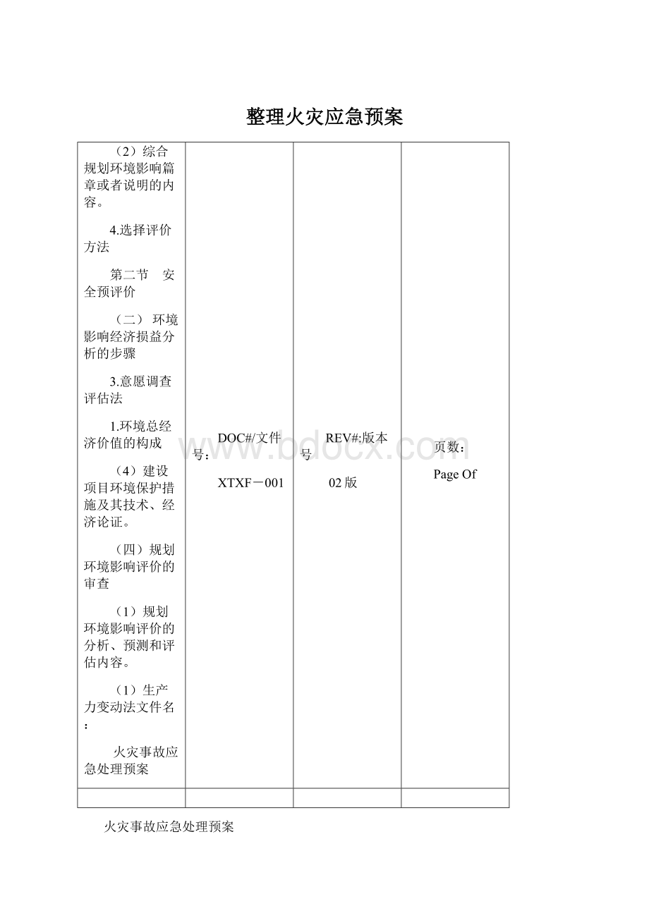 整理火灾应急预案Word格式.docx_第1页