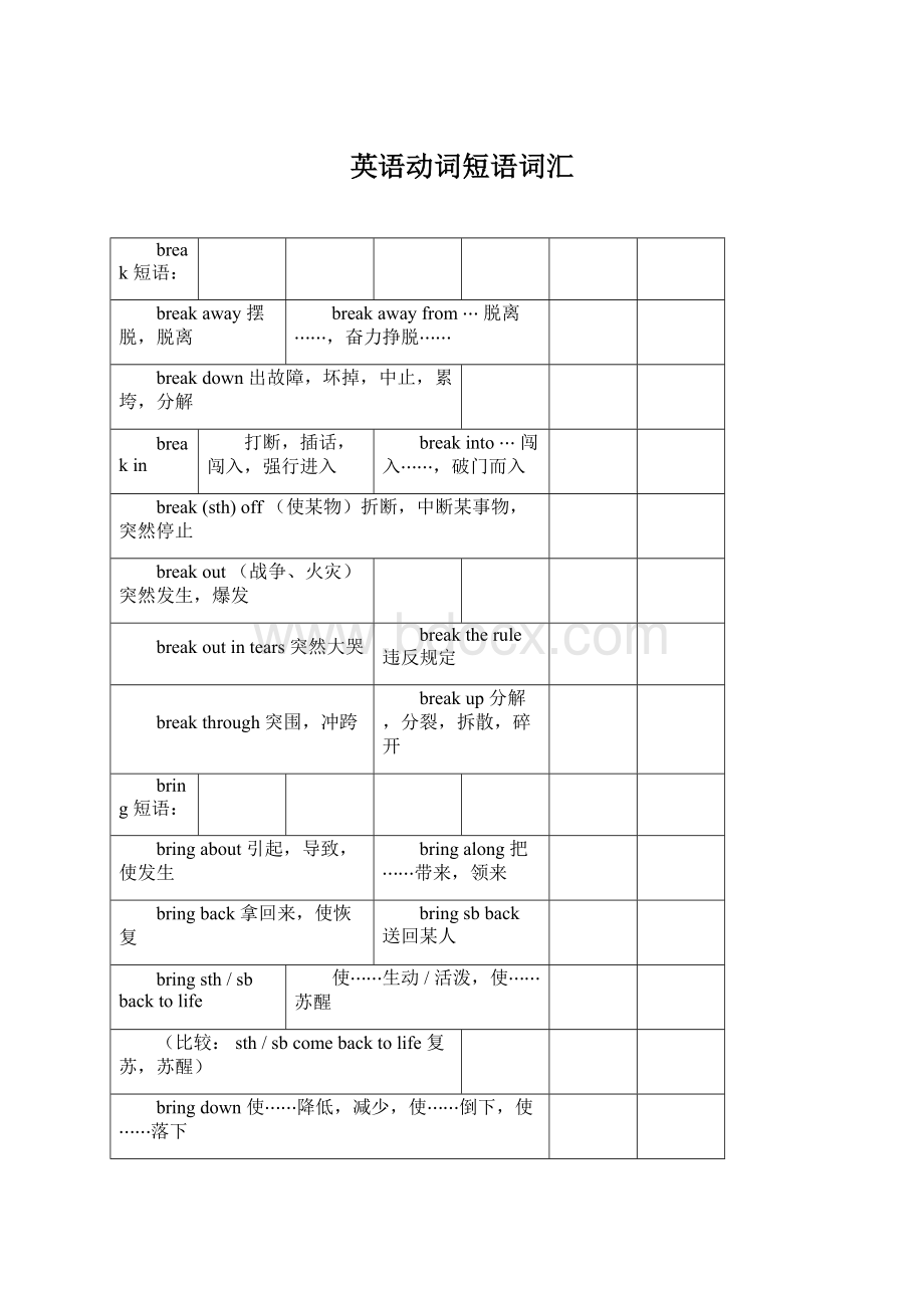 英语动词短语词汇Word文档下载推荐.docx