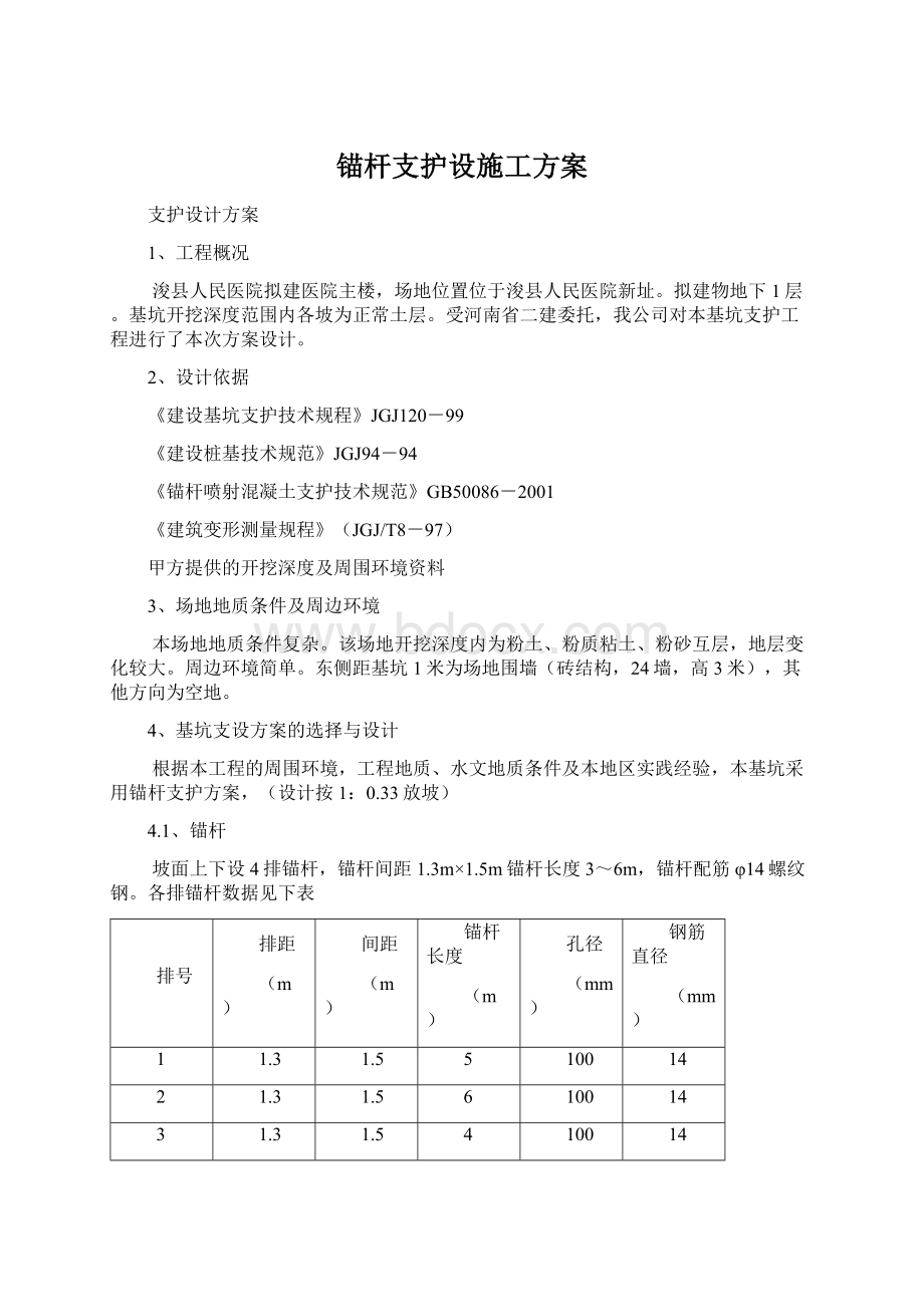 锚杆支护设施工方案文档格式.docx_第1页