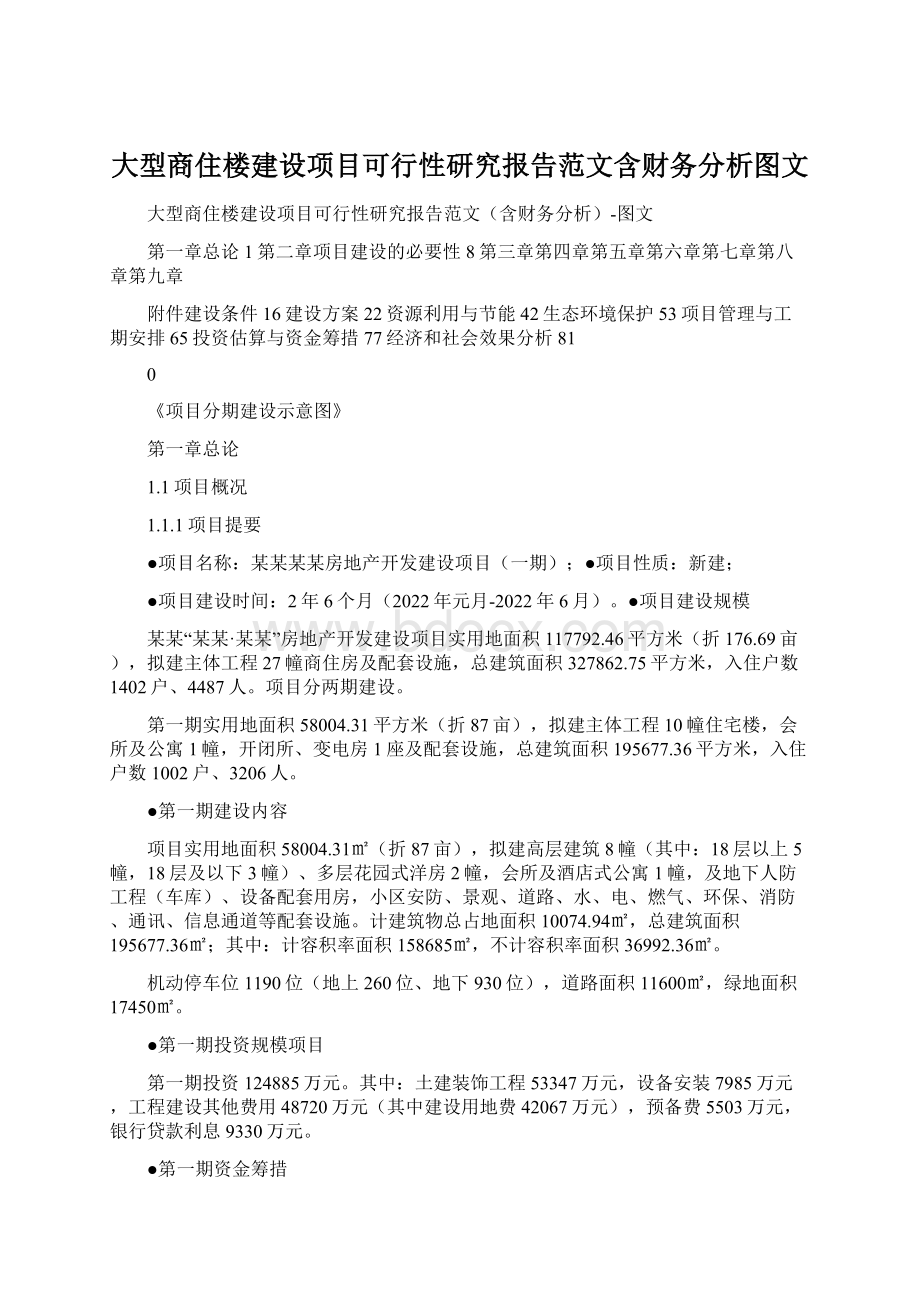 大型商住楼建设项目可行性研究报告范文含财务分析图文.docx