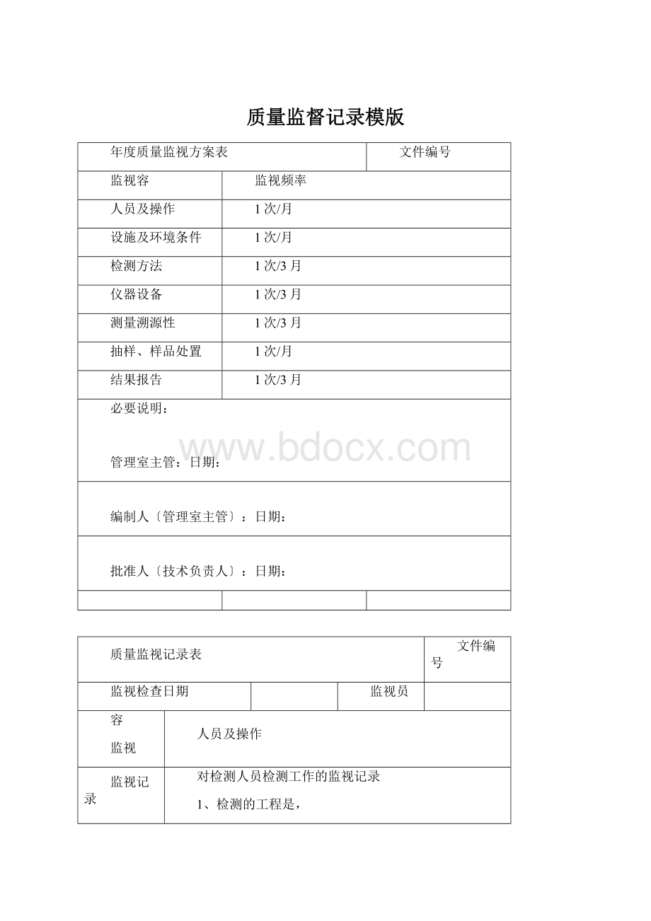 质量监督记录模版文档格式.docx_第1页