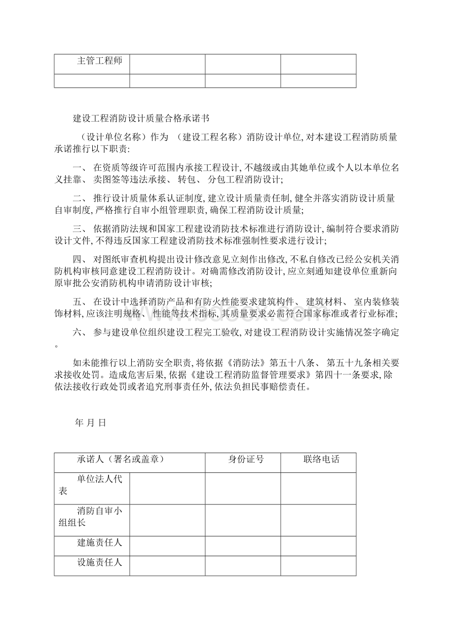 建设工程消防质量建设单位承诺书模板Word文档下载推荐.docx_第2页