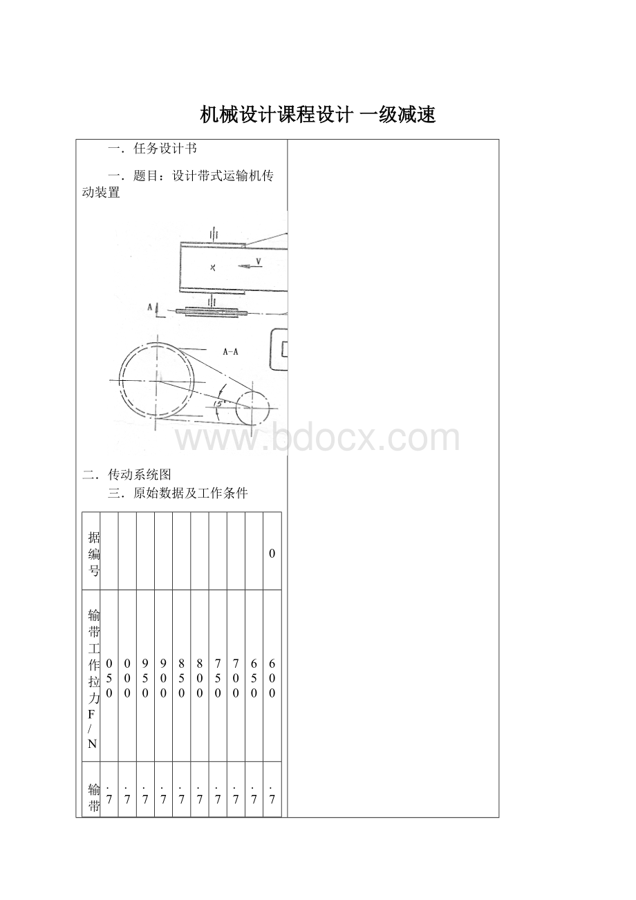 机械设计课程设计 一级减速Word格式.docx_第1页