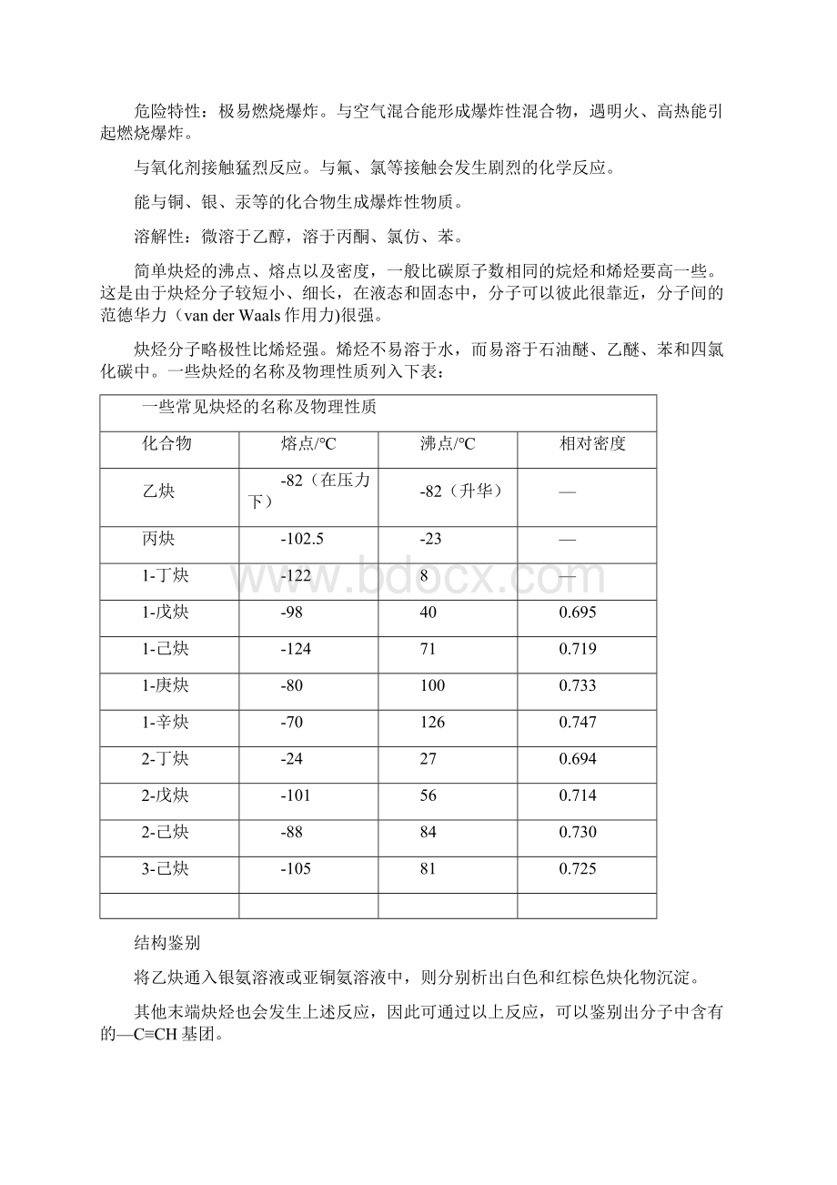 炔烃为分子中含有碳碳三键的碳氢化合物的总称Word格式文档下载.docx_第3页