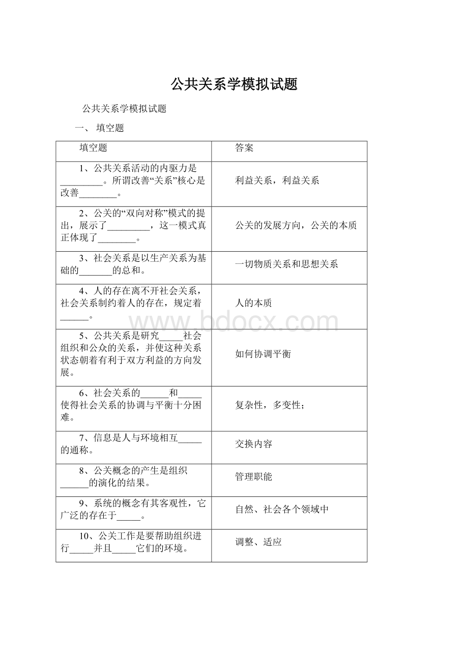 公共关系学模拟试题.docx