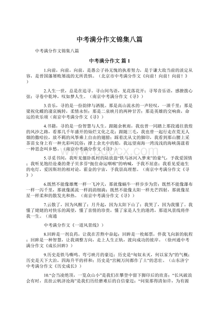 中考满分作文锦集八篇.docx