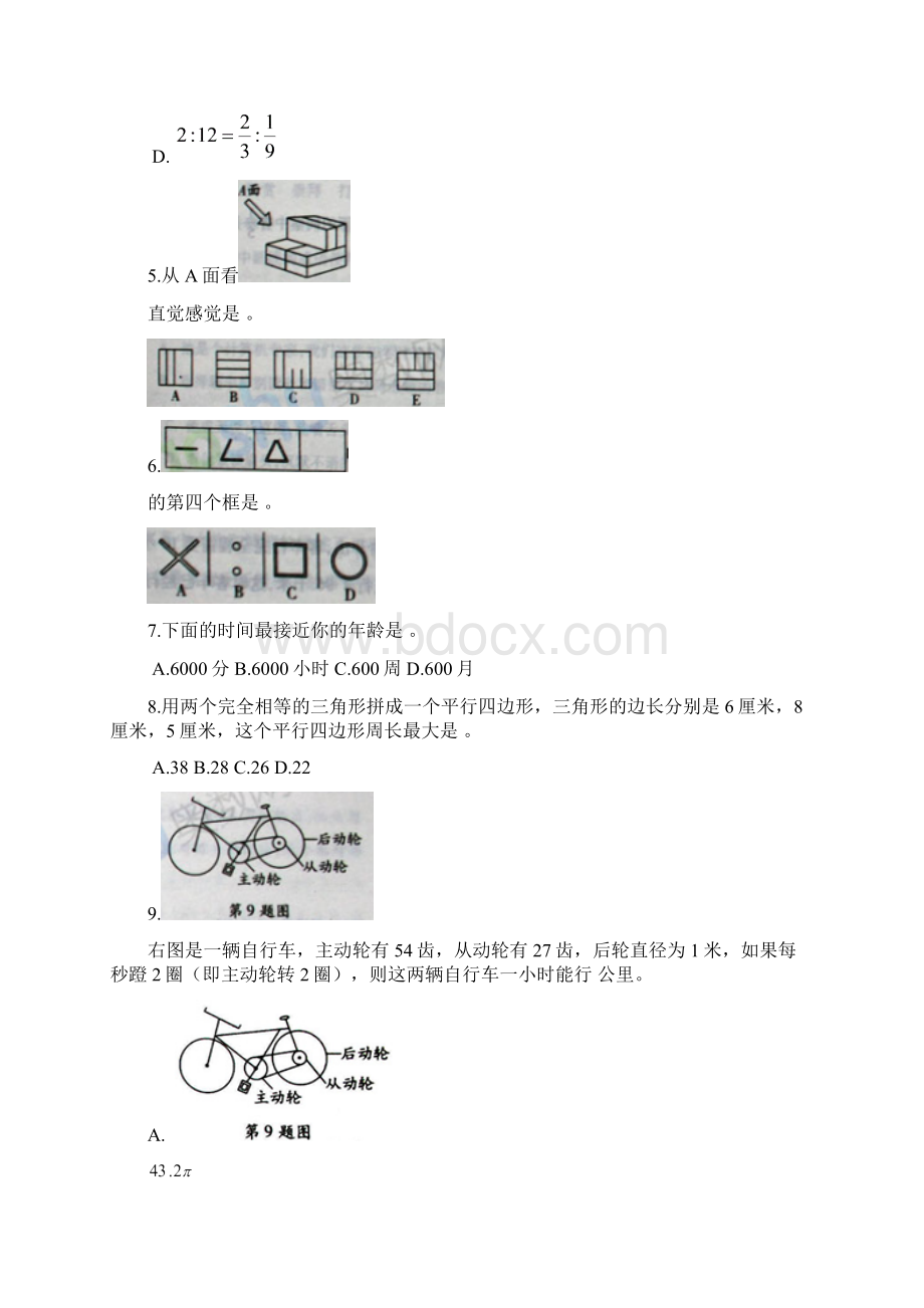 西交大附中小升初综合素质评价真卷Word下载.docx_第2页