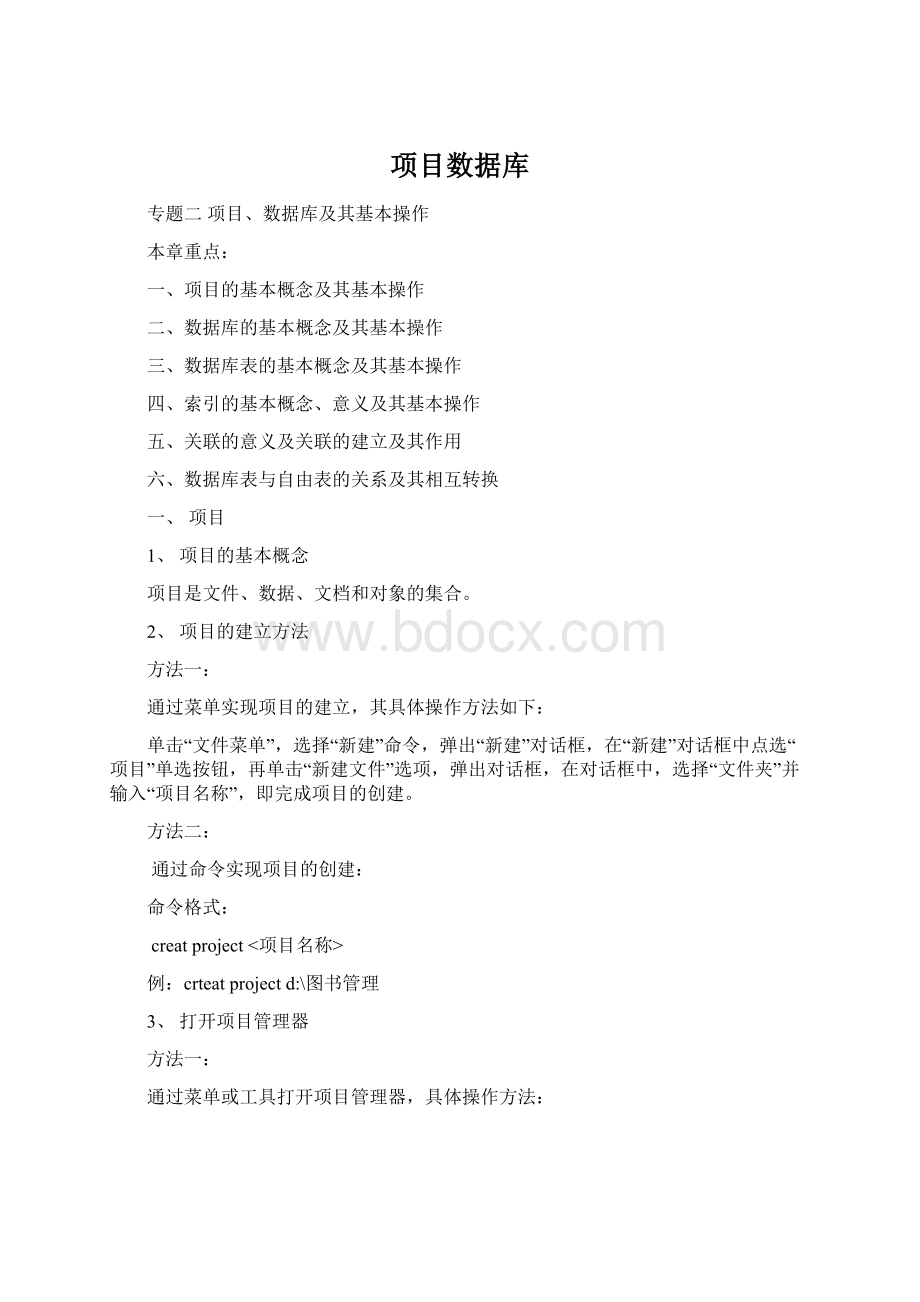 项目数据库文档格式.docx