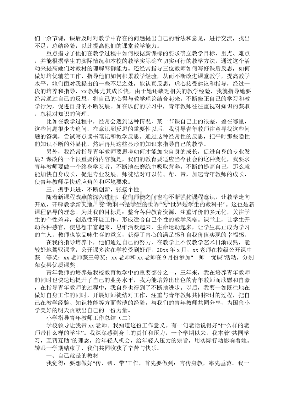 小学指导青年教师工作总结新版.docx_第2页