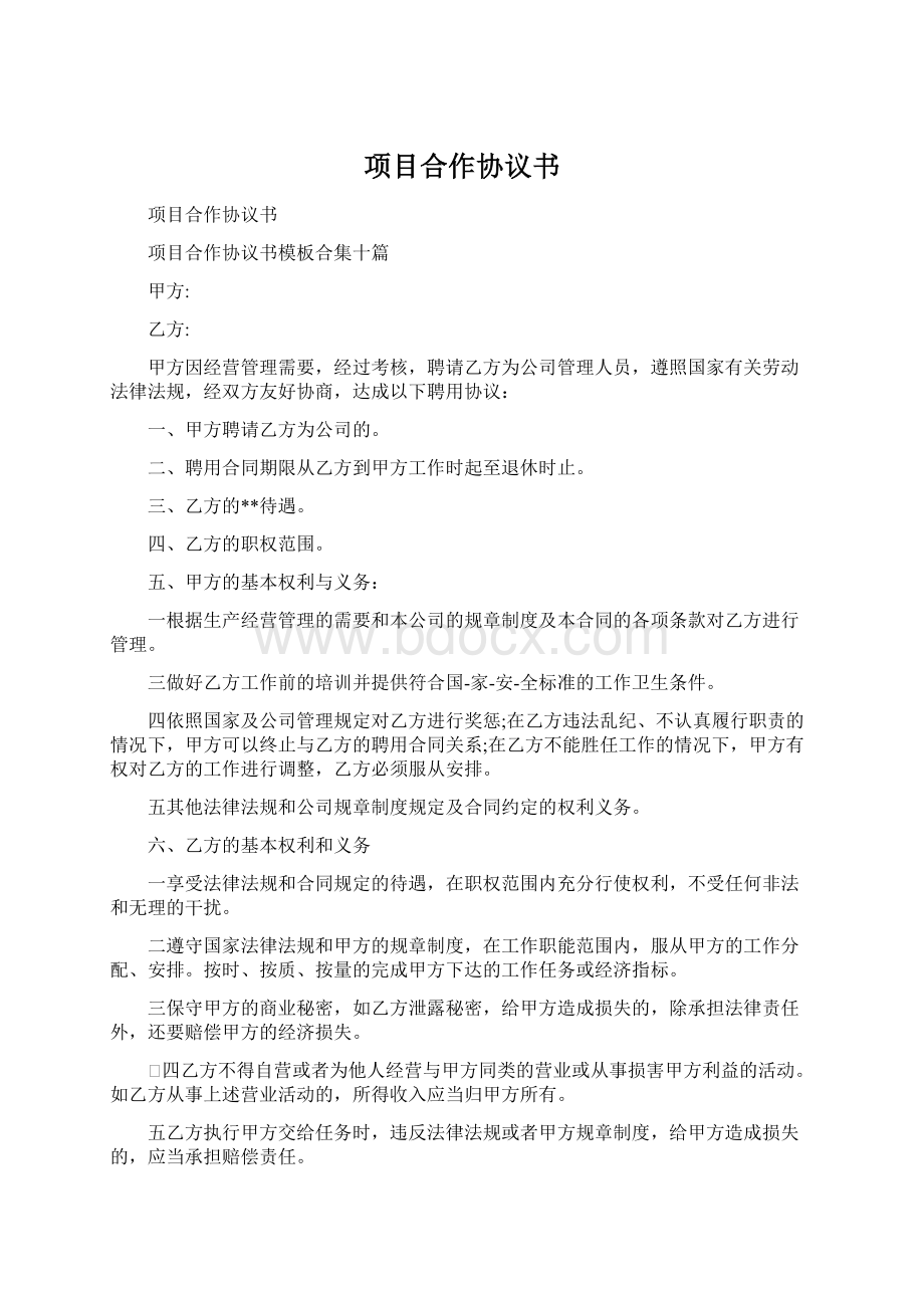 项目合作协议书.docx_第1页