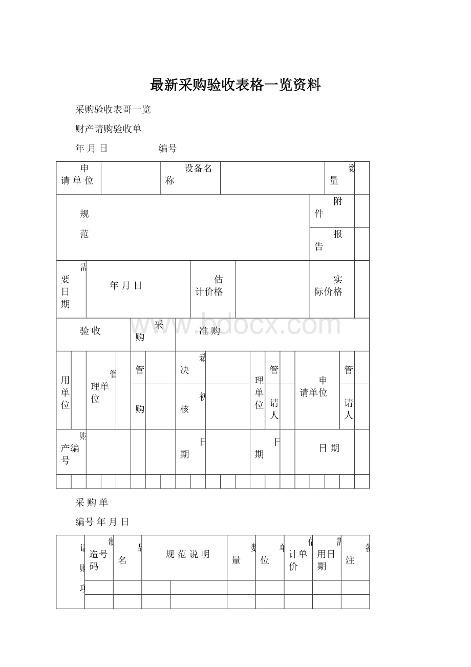 最新采购验收表格一览资料Word格式.docx_第1页