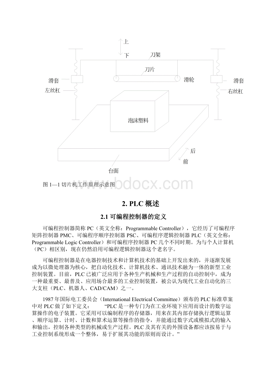 plc泡沫塑料切片机自动化设计.docx_第3页