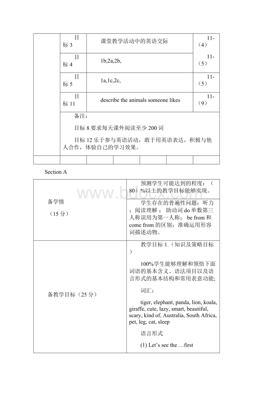 初中英语人教版七下Unit5SectionA教学设计学情分析教材分析课后反思Word文档下载推荐.docx_第3页