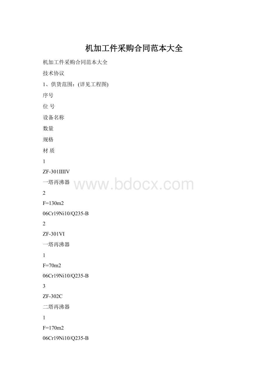 机加工件采购合同范本大全Word格式文档下载.docx_第1页