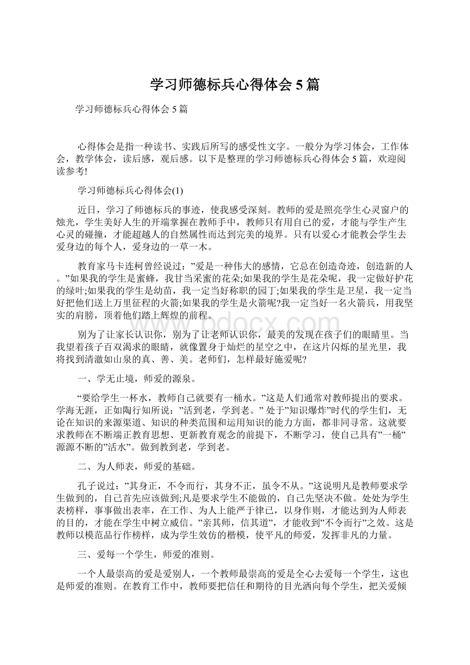 学习师德标兵心得体会5篇.docx