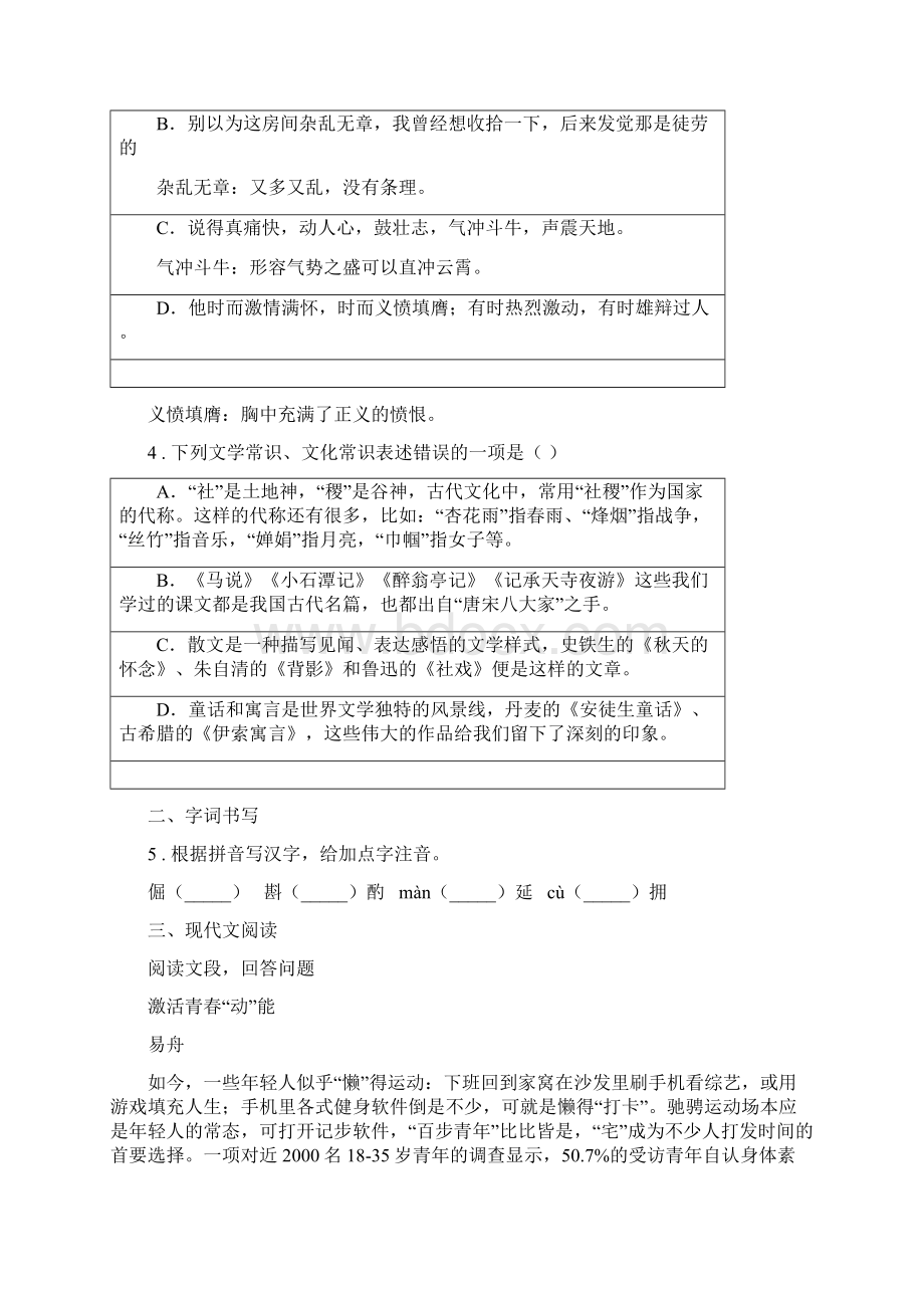 人教版九年级模拟考试语文试题文档格式.docx_第2页