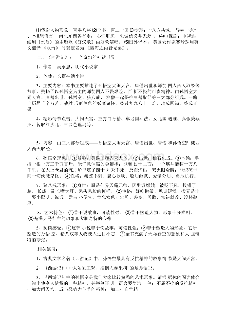 中学考试必考名著阅读概述Word文档格式.docx_第2页