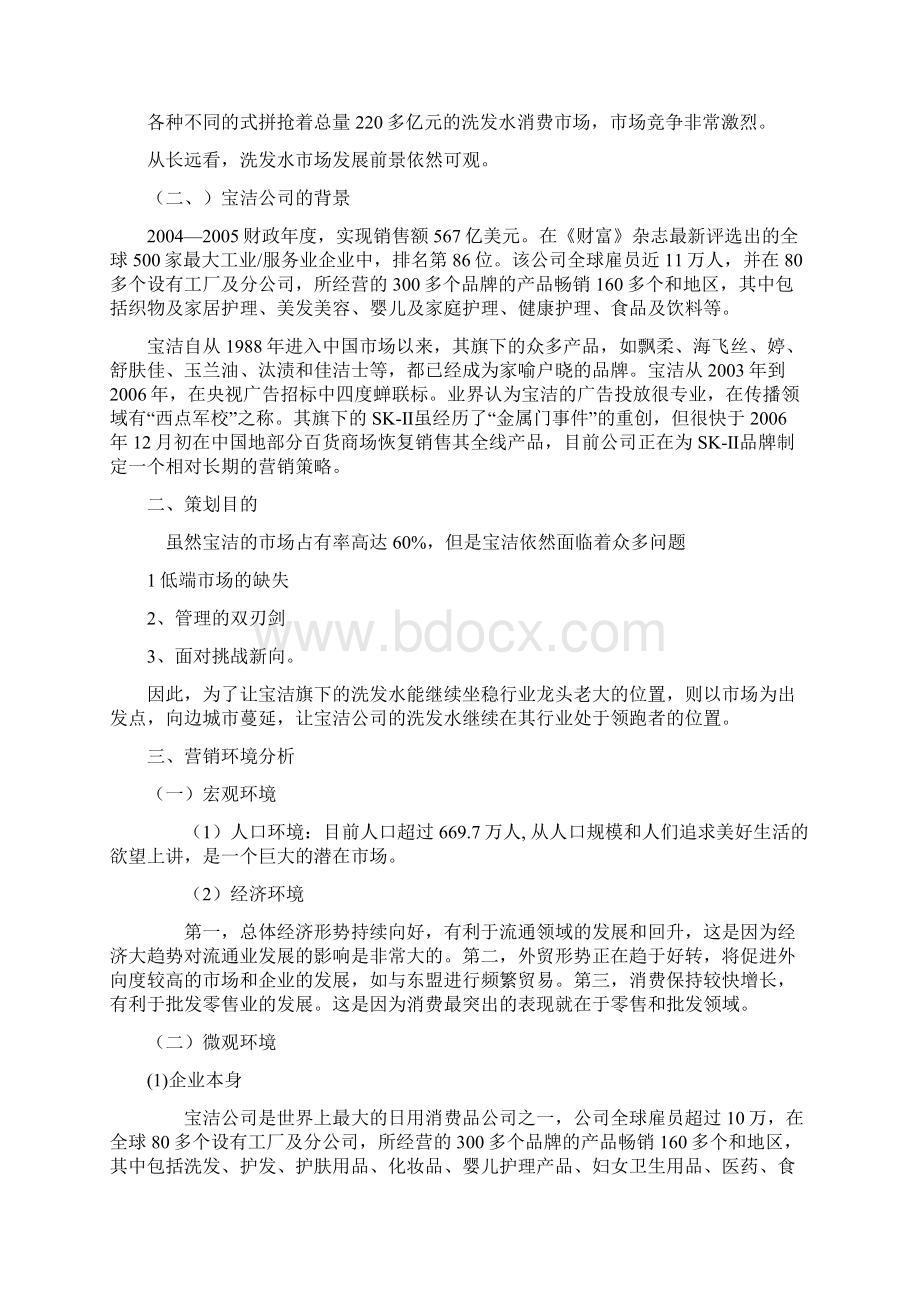 宝洁洗发水市场营销策划实施方案.docx_第3页