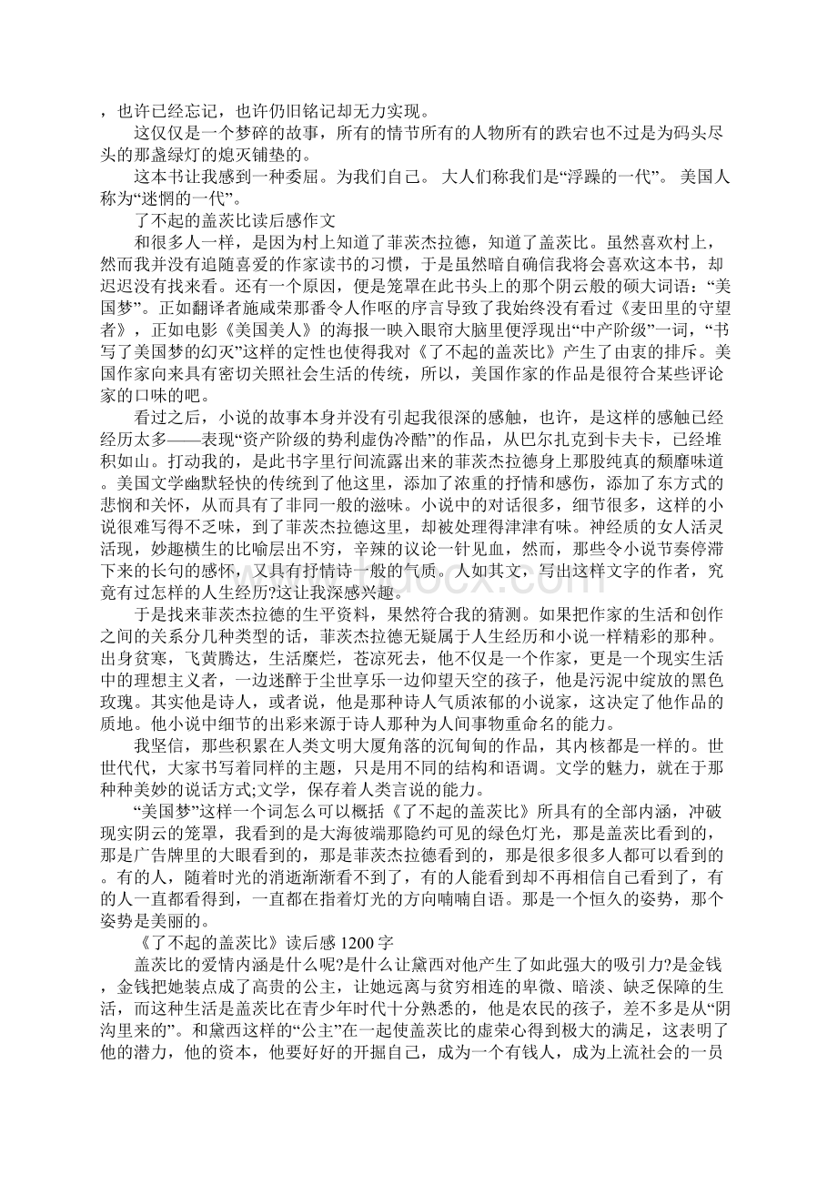 了不起的盖茨比初中生读后感800字.docx_第3页