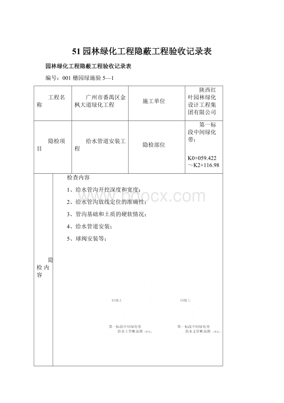 51园林绿化工程隐蔽工程验收记录表.docx_第1页