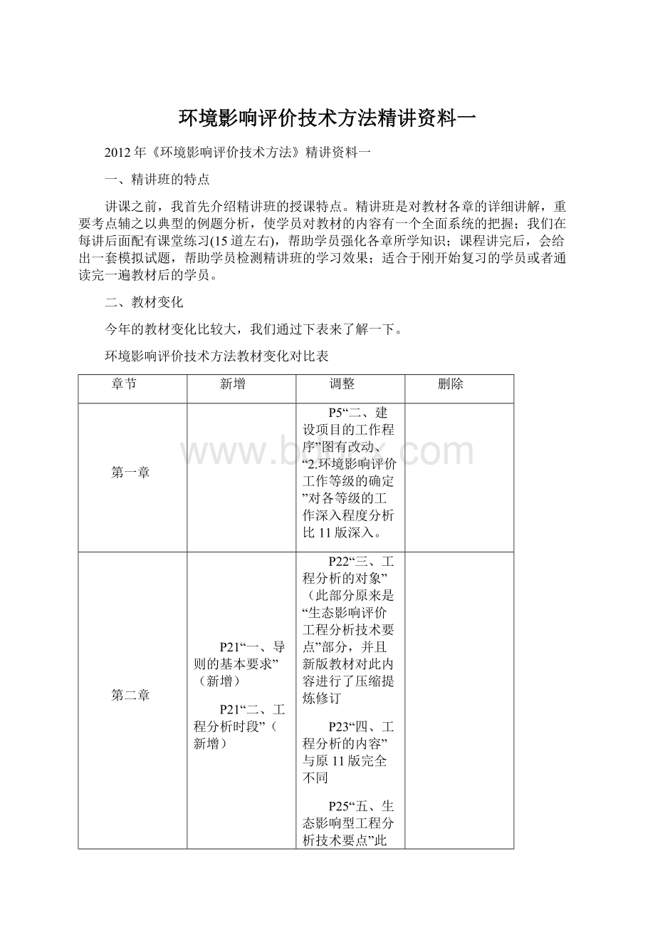 环境影响评价技术方法精讲资料一Word下载.docx