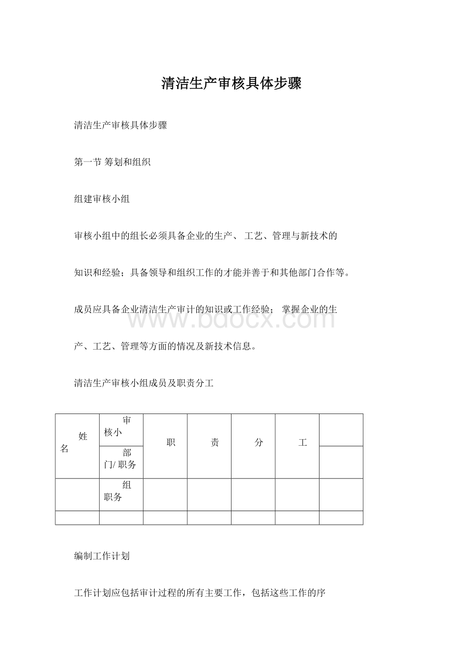 清洁生产审核具体步骤Word文档下载推荐.docx