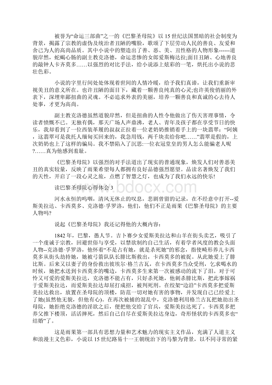 读巴黎圣母院心得体会文档格式.docx_第2页