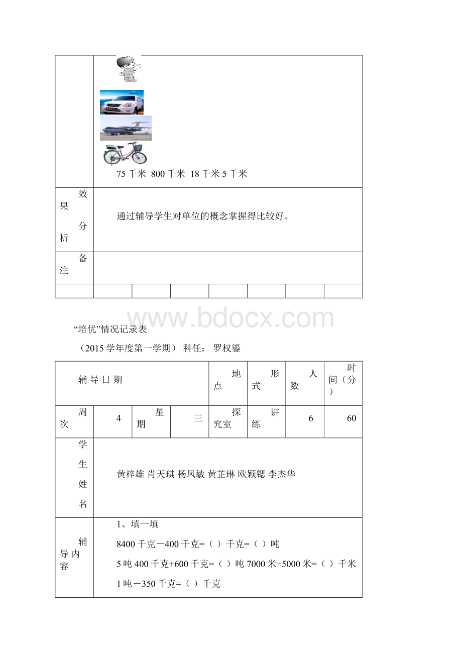 《培优》情况记录表三年级数学Word文档下载推荐.docx_第2页