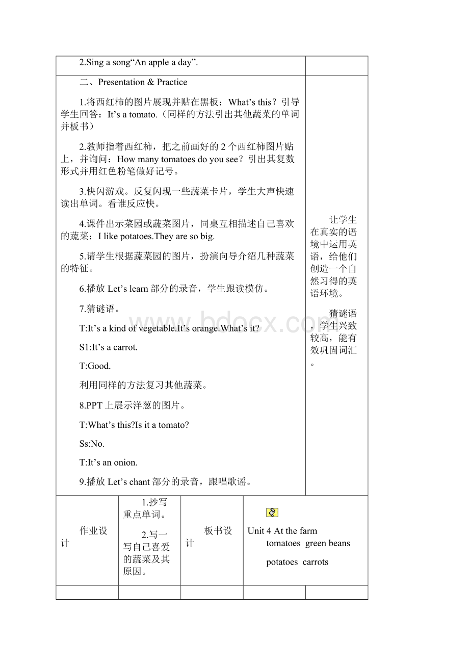 新人教版PEP四年级英语下册第4单元全册教案.docx_第2页