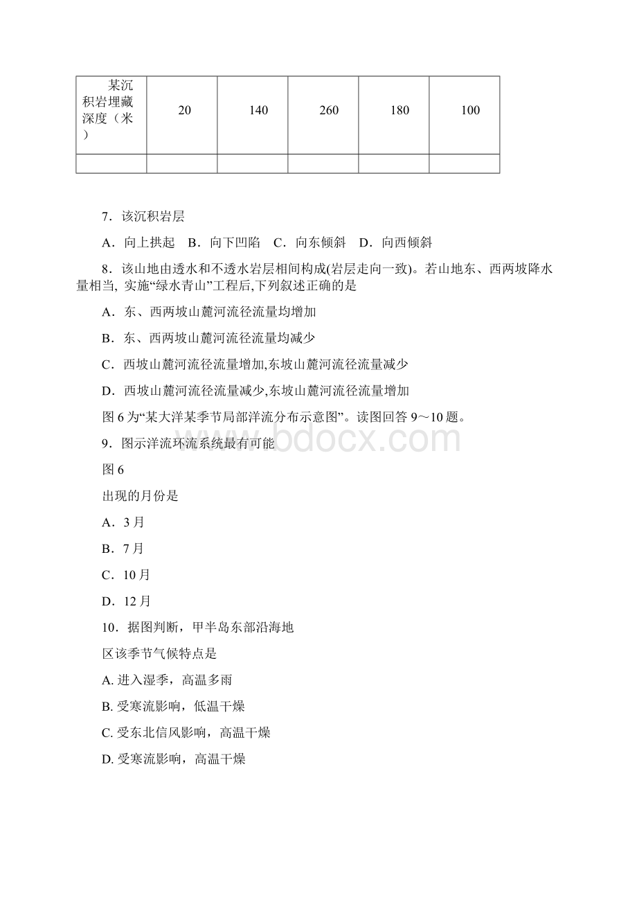 届江苏省沭阳县高三下学期联考地理试题.docx_第3页