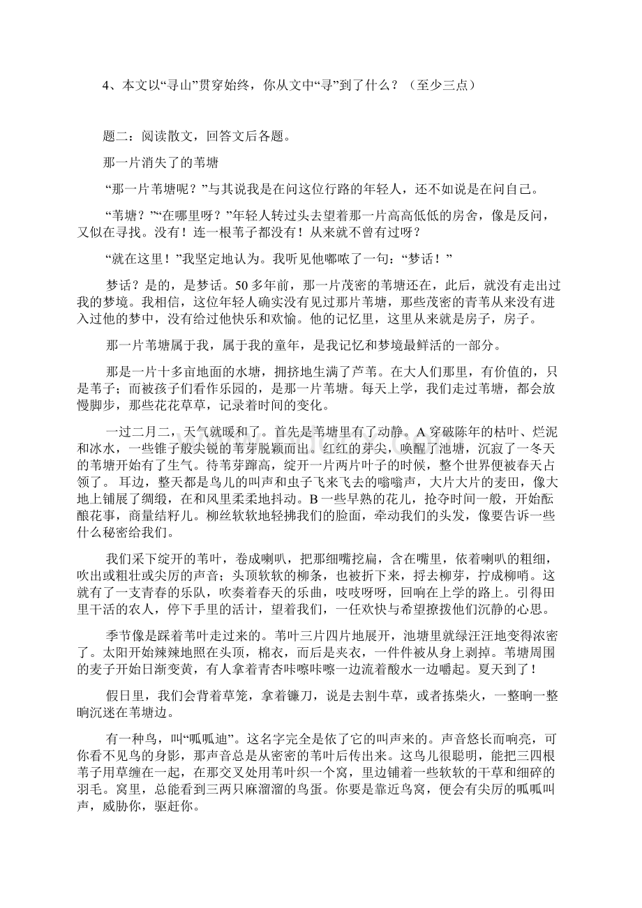 名师整理最新语文中考《记叙文阅读》专题精练含答案解析.docx_第3页