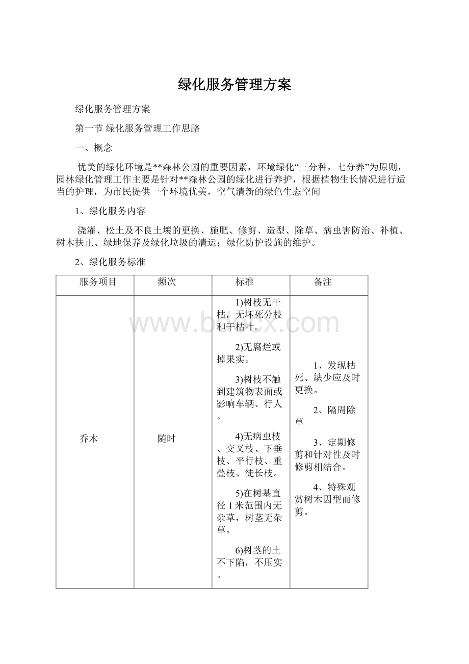 绿化服务管理方案.docx_第1页