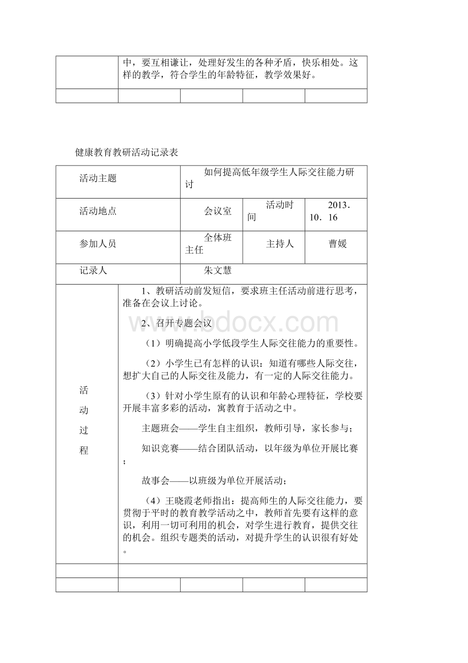 心理健康教育教研活动记录表Word格式文档下载.docx_第2页